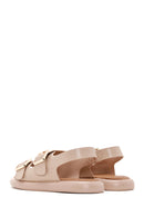 Women's Beige Double Buckle Comfort Sandals | Derimod