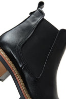 Women's Black Leather Heeled Chelsea Boots | Derimod