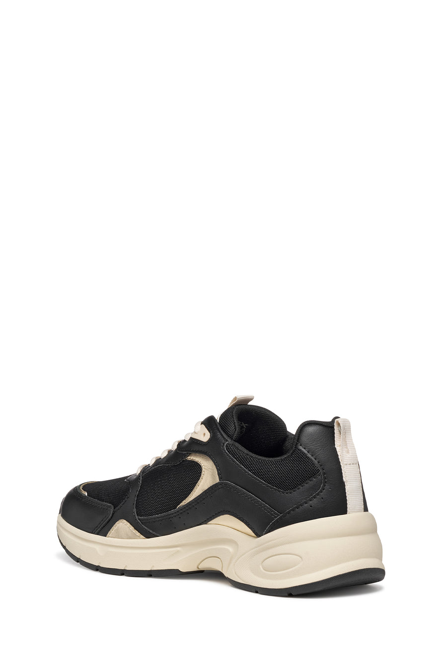 Geox Kadın Siyah D Zarvıa A - Mesh+Pearl.Gbk Bağcıklı Kalın Tabanlı Deri Sneaker