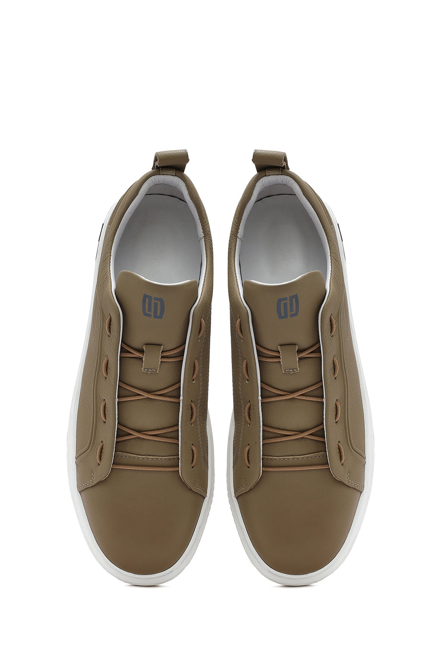 
Men's Beige Lace-Up Leather Sneaker
