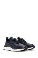 Men's Navy Blue Lace-Up Leather Sneaker | Derimod
