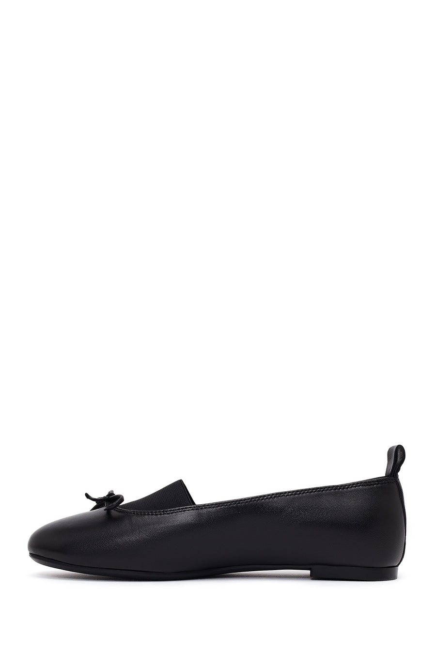 Woman Black Leather Ballet Flat