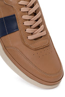 Erkek Bej Bağcıklı Deri Casual Sneaker | Derimod