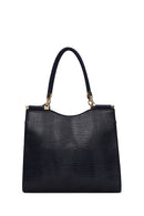 Woman Navy Long-Strap Printed Classic Shoulder Bag | Derimod