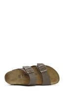 Birkenstock Women's Brown Arizona Eva Nubuck Leather Slippers | Derimod