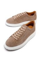 Erkek Bej Bağcıklı Süet Deri Sneaker | Derimod