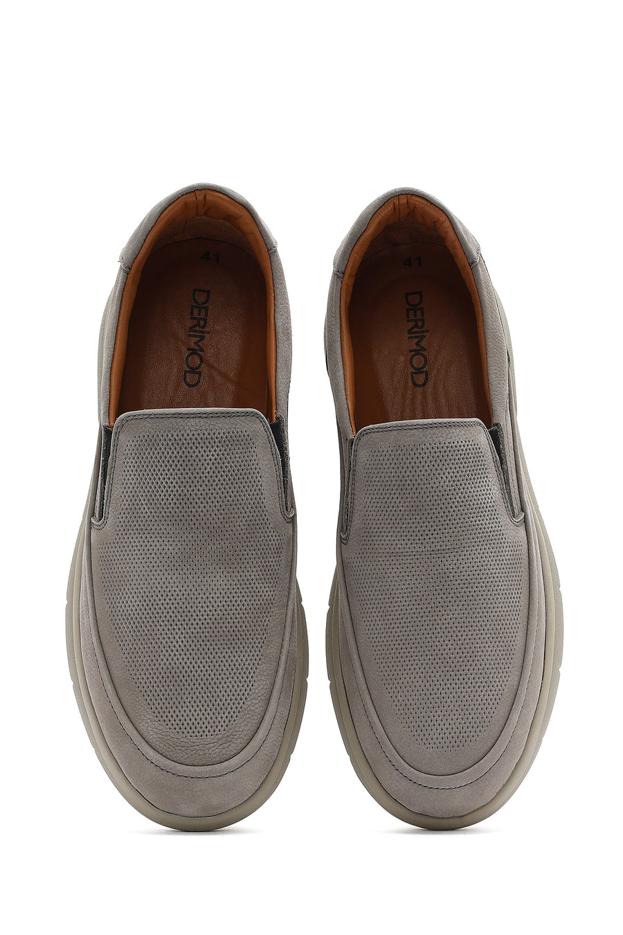 Men's Gray Nubuck Leather Comfort Loafer