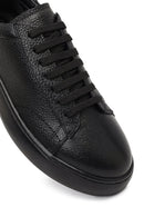 Men's Black Lace-Up Thick-Soled Leather Sneaker | Derimod