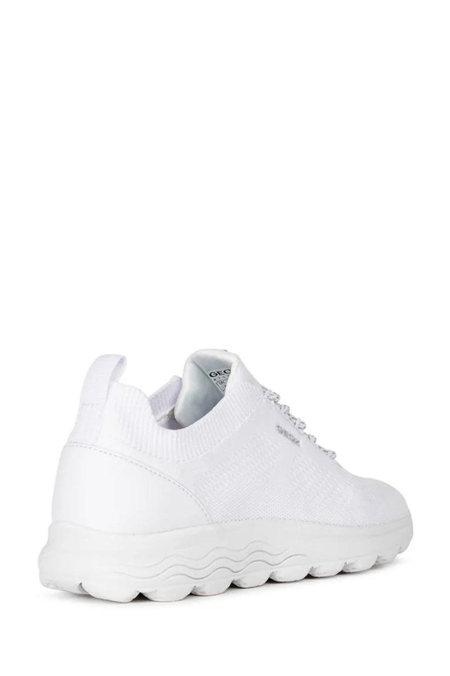 Geox Women's White Spherica Lace-Up Leather Sneaker