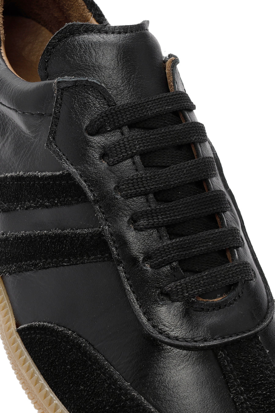 Kadın Siyah Bağcıklı Deri Sneaker