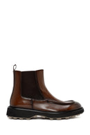 Men's Brown Leather Casual Chelsea Boots | Derimod