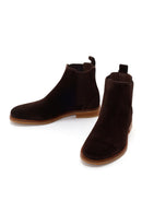 Men's Brown Suede Leather Chelsea Boots | Derimod