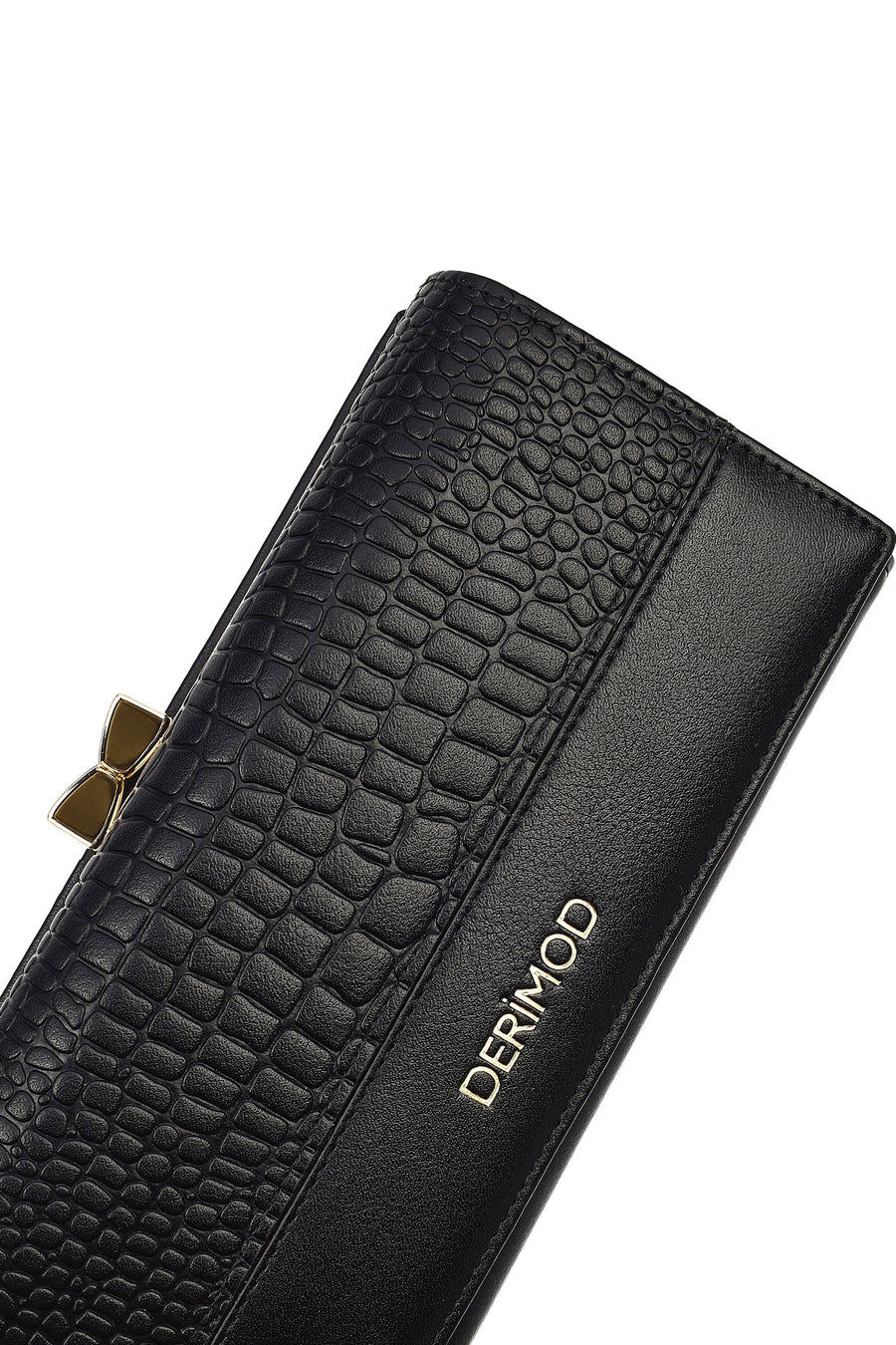 Women's Black Crocodile Patterned Wallet