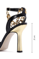 Kadın Siyah Bilekten Bağlamalı Topuklu Sandalet | Derimod