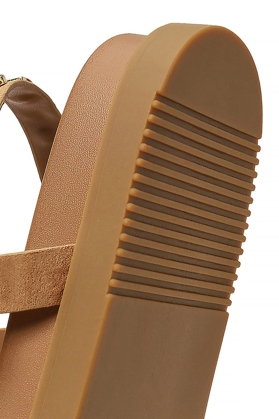 Woman Beige Rhinestone Suede Sandals
