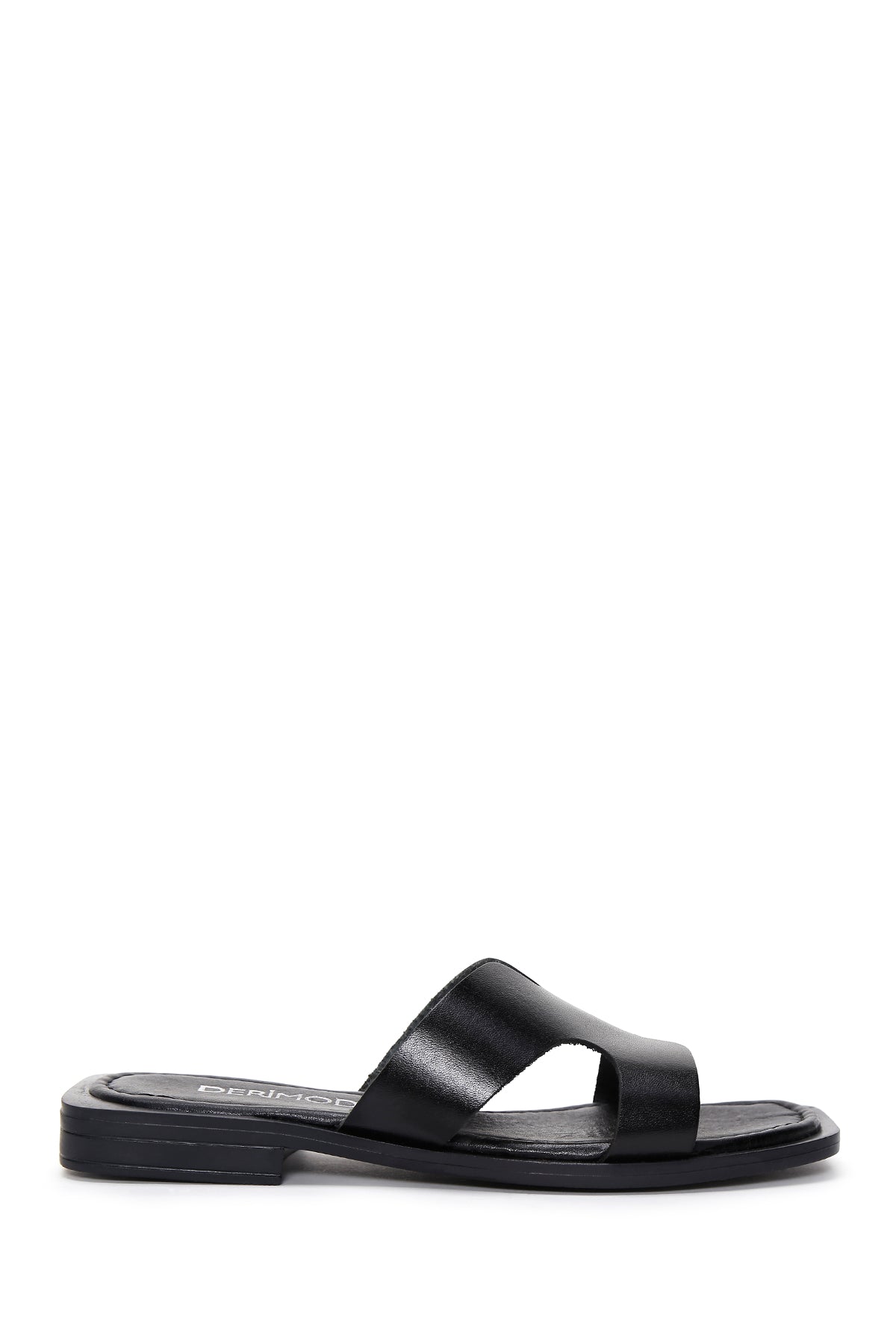 Women's Black Leather Slippers 24SFD330218 | Derimod