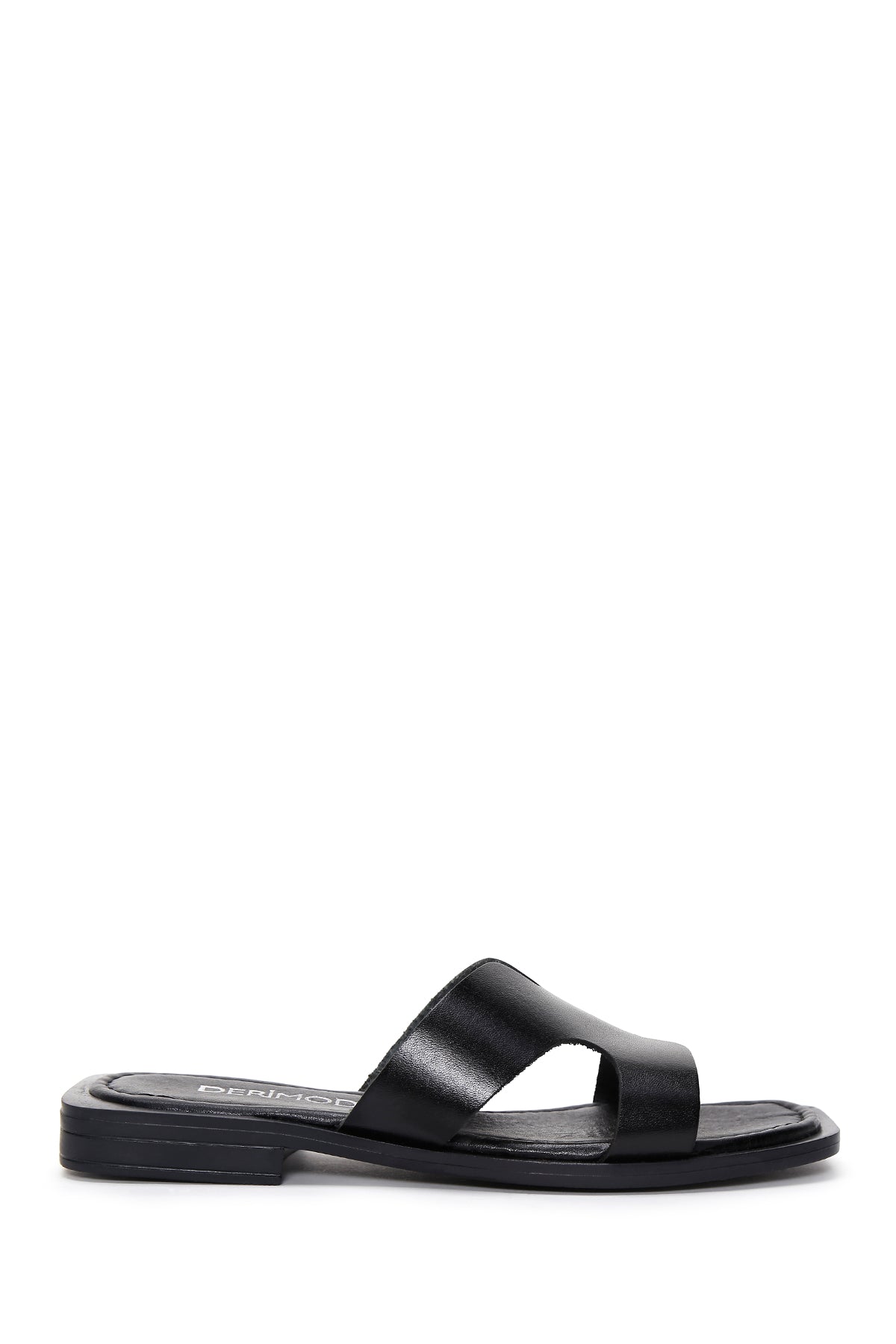 Women's Black Leather Slippers 25SFD330218 | Derimod