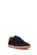 Erkek Lacivert Bağcıklı Süet Deri Sneaker | Derimod