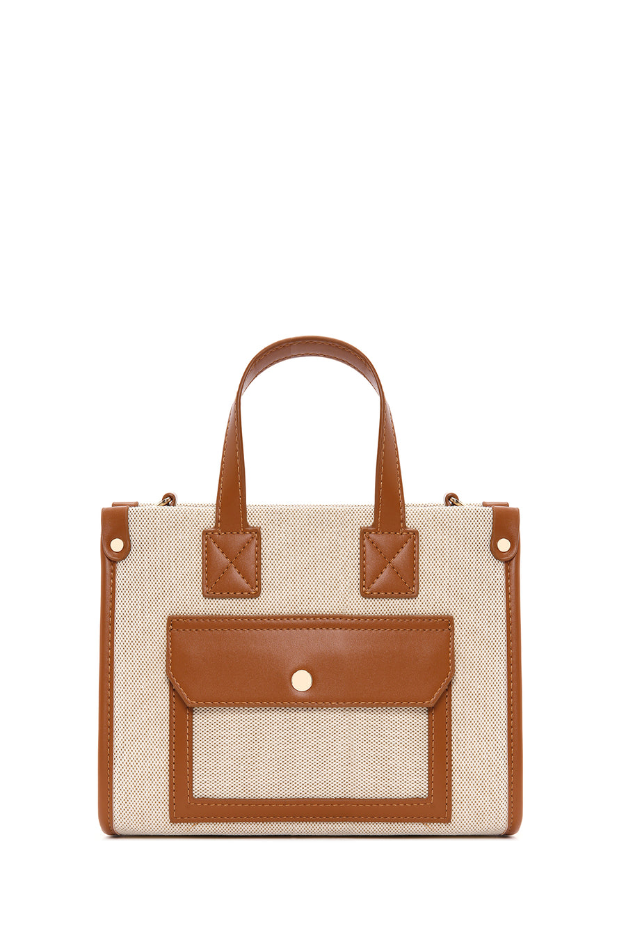 Women's Tan Long Strap Fabric Handbag