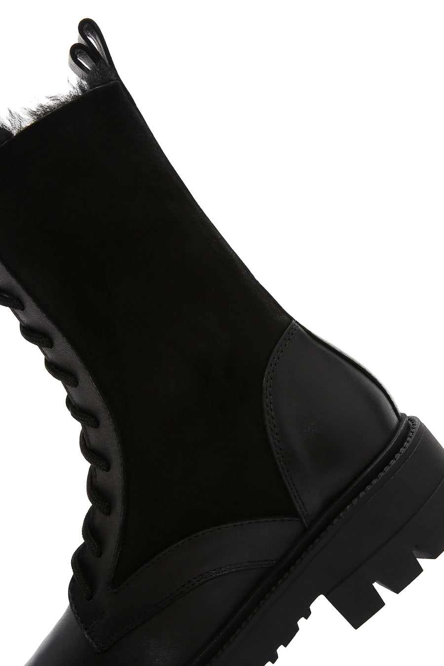 Women's Black Leather Zippered Boots