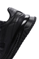 Men's Black Leather Thick Soled Sneaker | Derimod