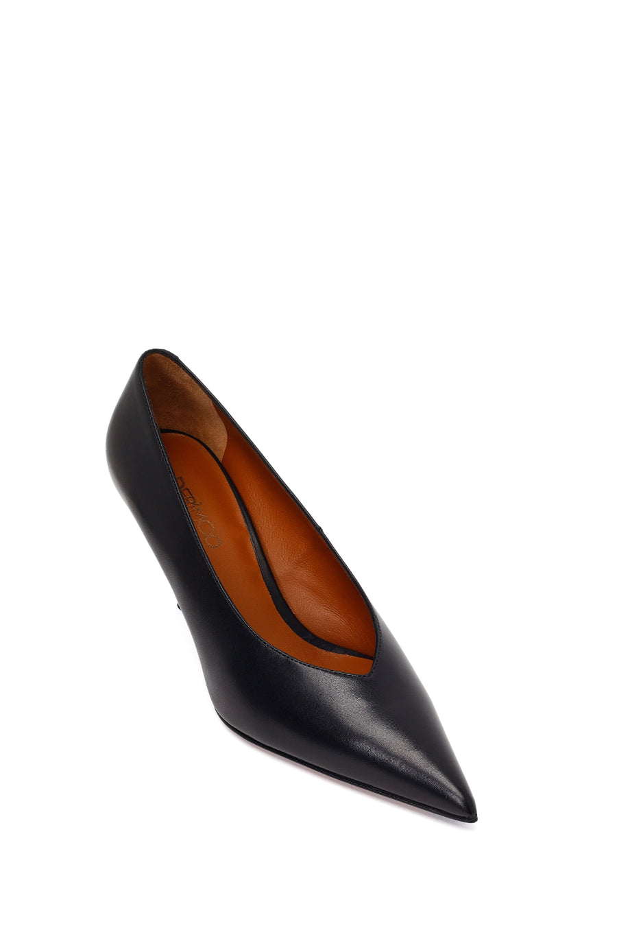 Kadın Siyah Topuklu Deri Stiletto