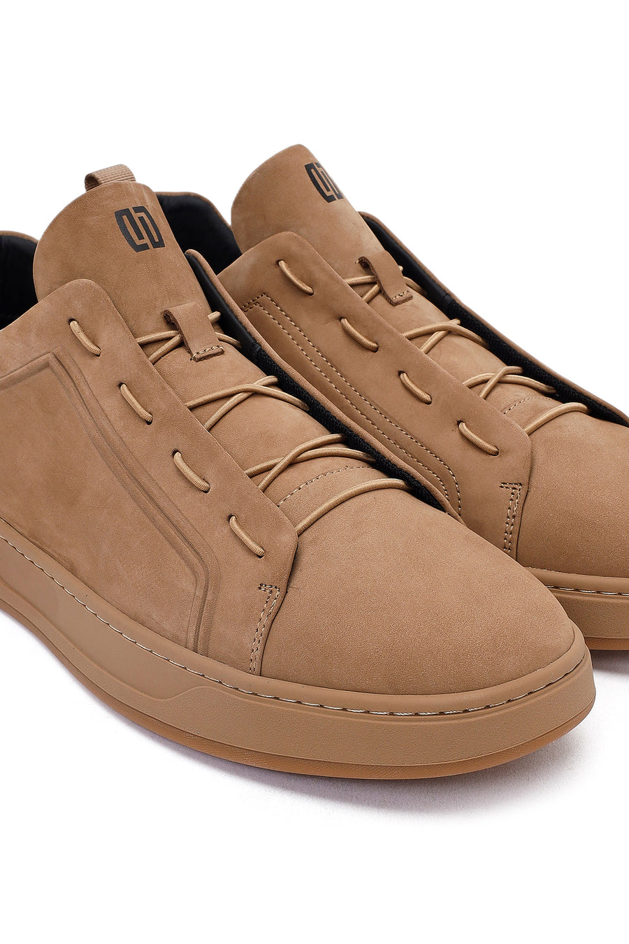 Erkek Vizon Bağcıklı Nubuk Deri Sneaker