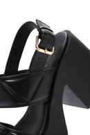 Women's Black Ankle Strap Thick Heeled Sandals | Derimod