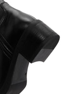 Women's Black Zippered Leather Boots | Derimod