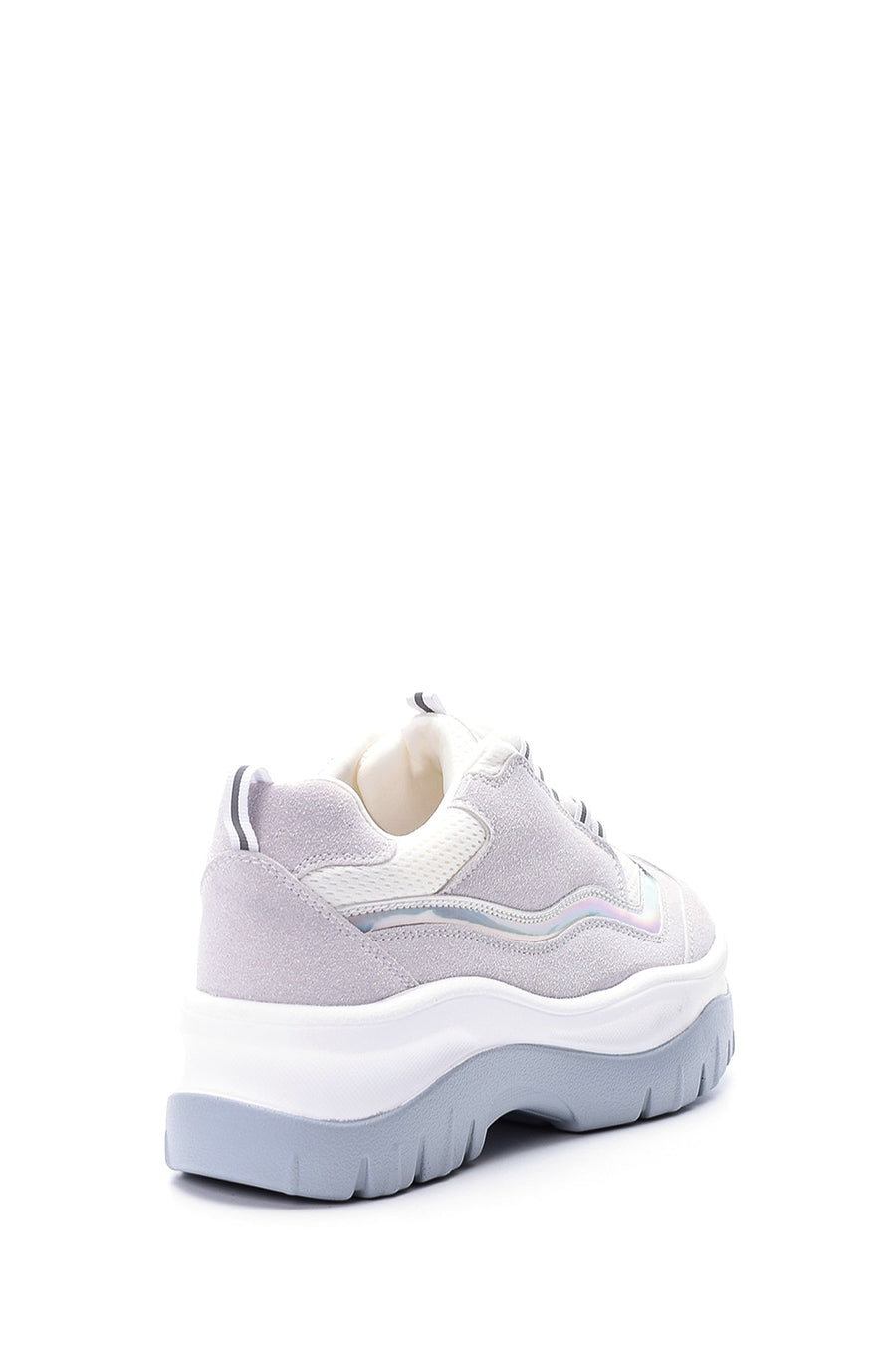 Kadın Gümüş Detaylı Süet Sneaker