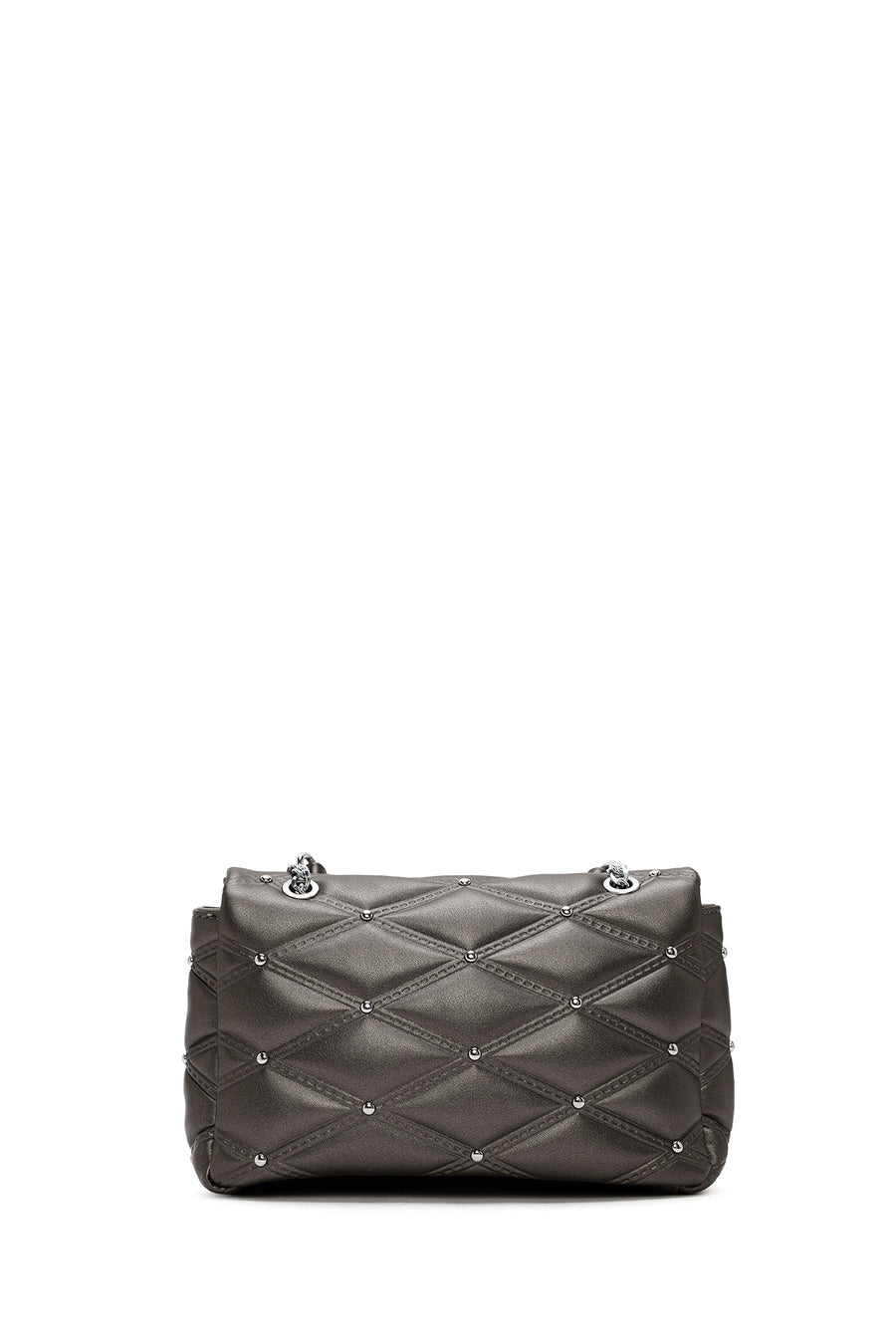 Women's Grey Long Strap Quilted Patterned Shoulder Bag