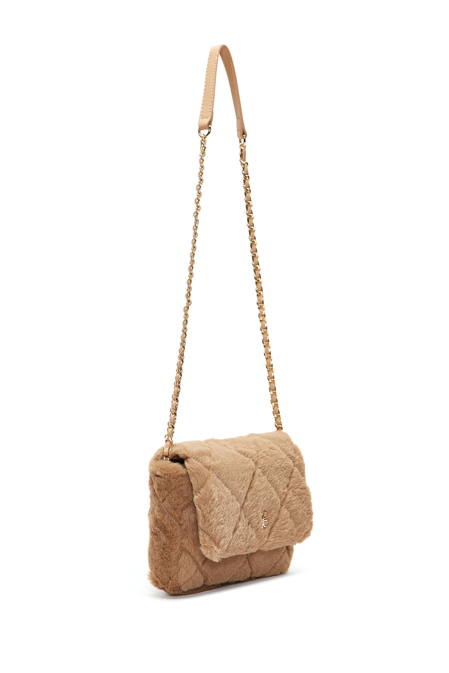 Women's Camel Plush Shoulder Bag