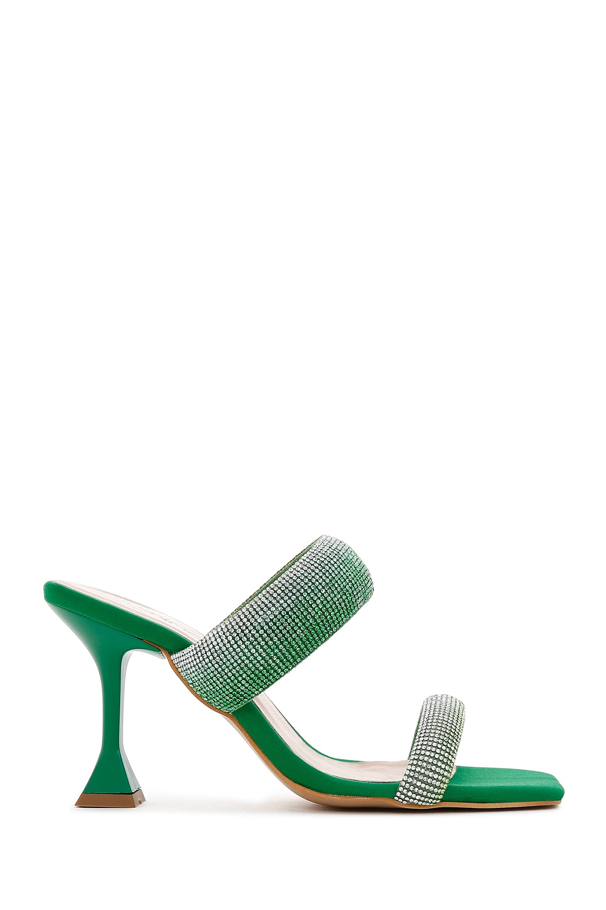 Women's Green Stone Heeled Slippers 23SFE145814 | Derimod