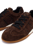 Kadın Kahverengi Bağcıklı Süet Deri Sneaker | Derimod
