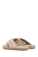 Women's Beige Knitted Espadrille Slippers | Derimod