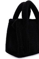 Women's Black Long Strap Plush Crossbody Bag | Derimod