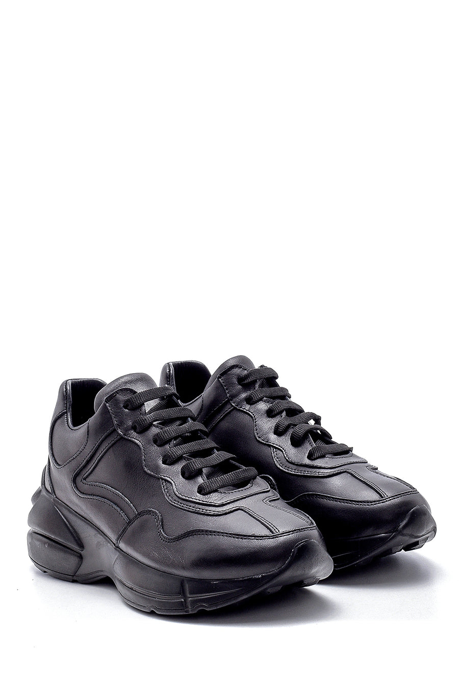 Women's Leather High-Sole Sneaker