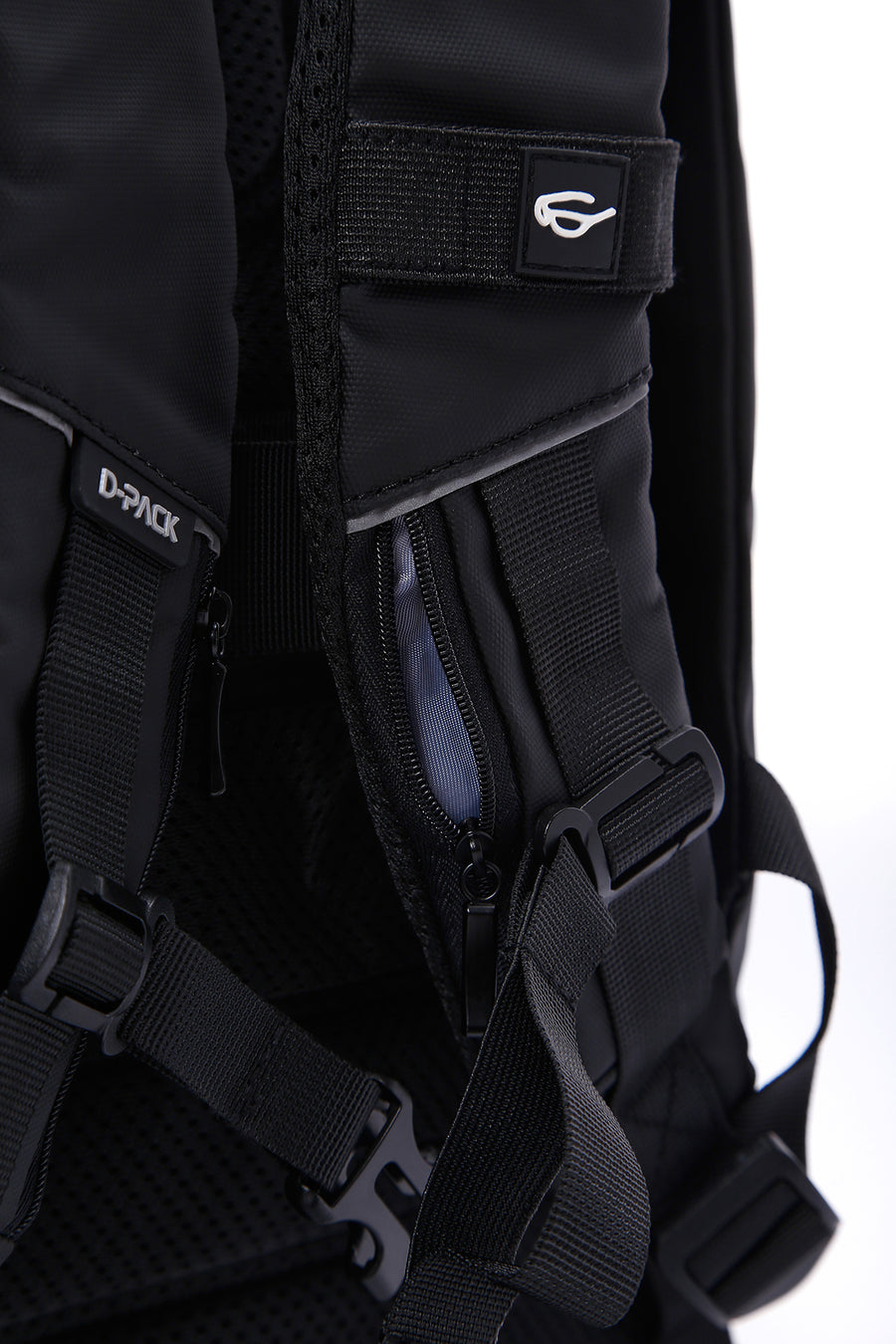 D-Pack Unisex Black Technological Fabric Backpack