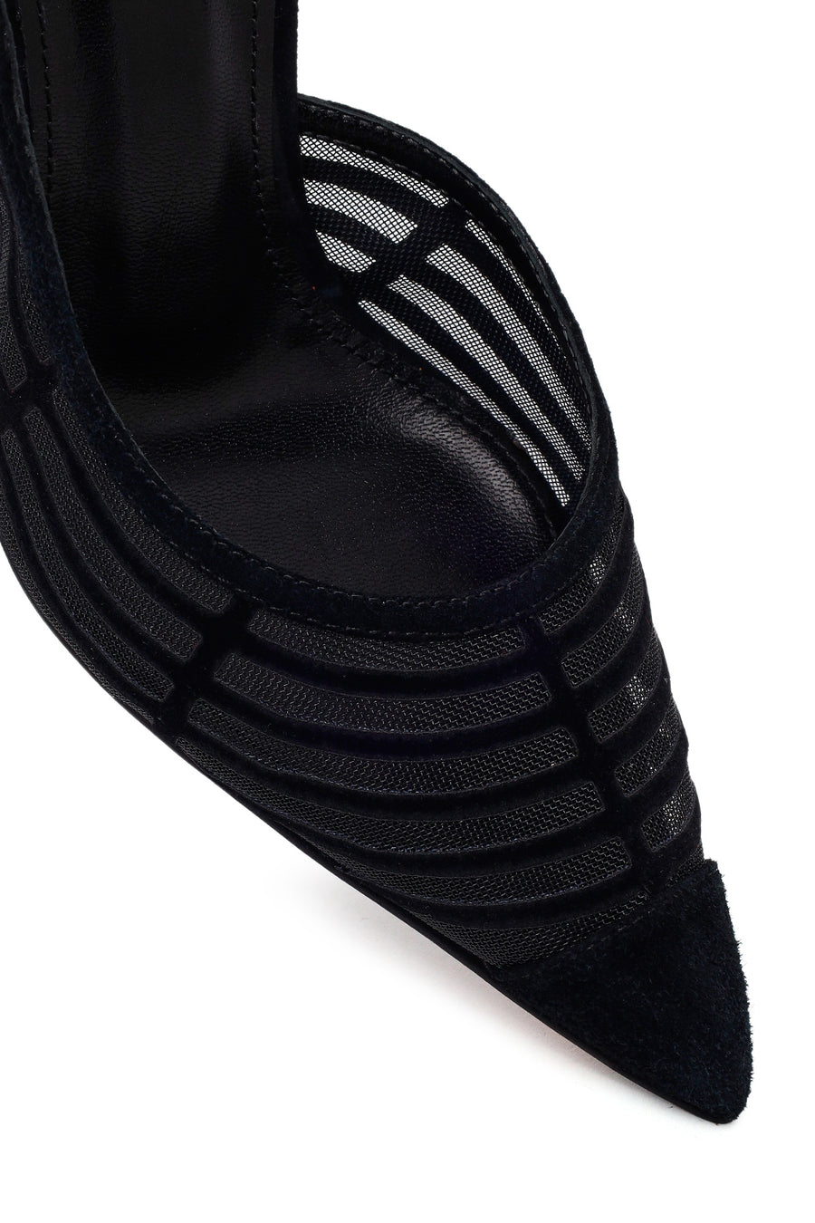 Woman Black Ankle-Buckle High Slim-Heel Leather Shoes