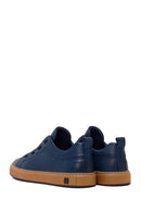 Male Navy Lace-up Leather Sneaker | Derimod