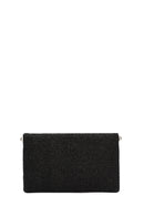 Women's Black Long Chain Strap Straw Clutch Bag | Derimod