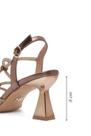 Kadın Bronz Taşlı İnce Topuklu Sandalet | Derimod