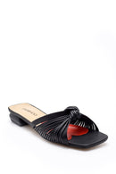 Women's Leather Metallic Slippers | Derimod