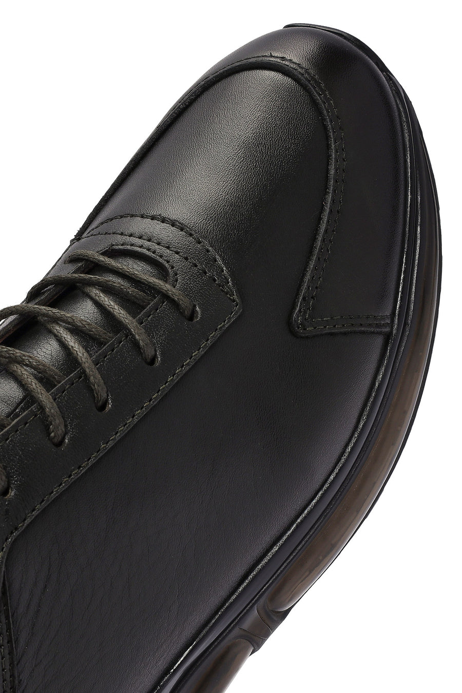 Erkek Yeşil Bağcıklı Deri Sneaker