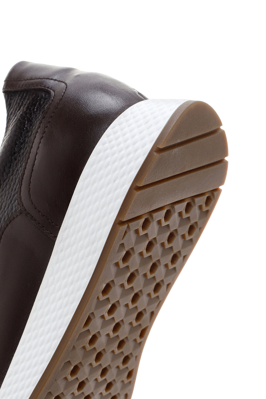Men's Brown Thick Sole Leather Casual Sneaker