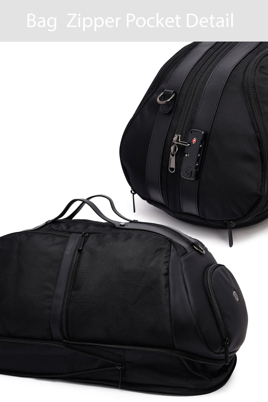 D-Pack Men's Black Long Strap Fabric Travel Bag