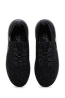 Women's Black Stone Thick Soled Sneaker | Derimod