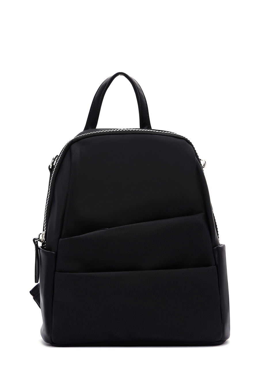 Women's Black Long Strap Backpack
