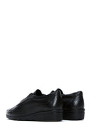 Women's Black Leather Casual Flat Shoes | Derimod