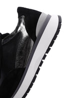 Women's Black Leather Suede Detailed Sneaker | Derimod